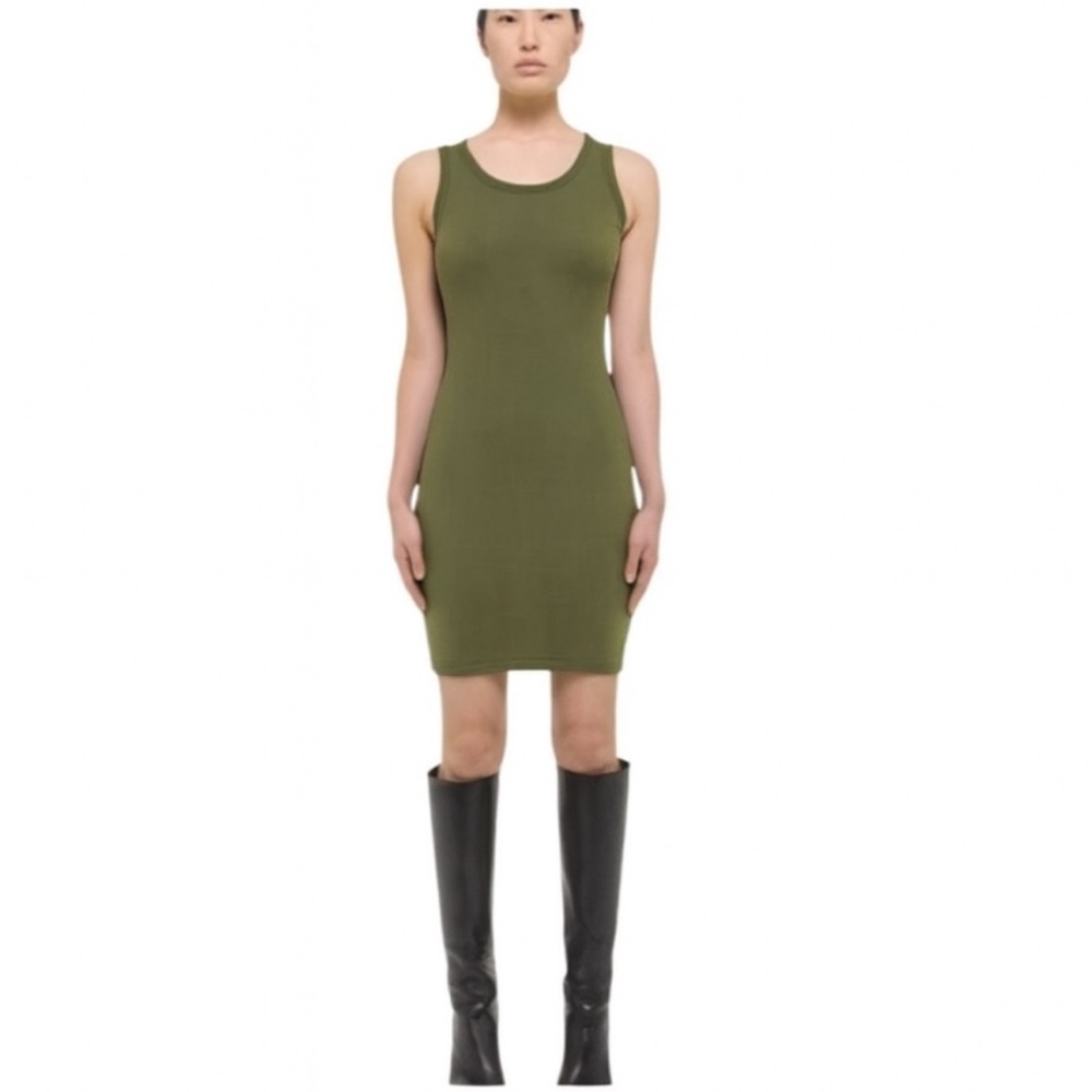 ๐๐๐๐๐๐ ๐๐๐๐ Olive Smooth Stretch Racerback Tank Dress